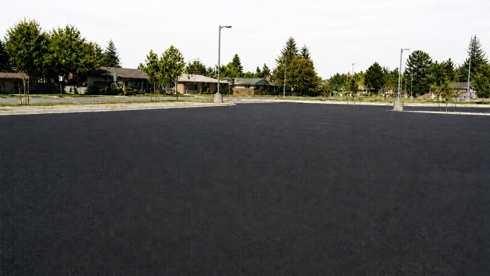 Parking lot before fresh striping